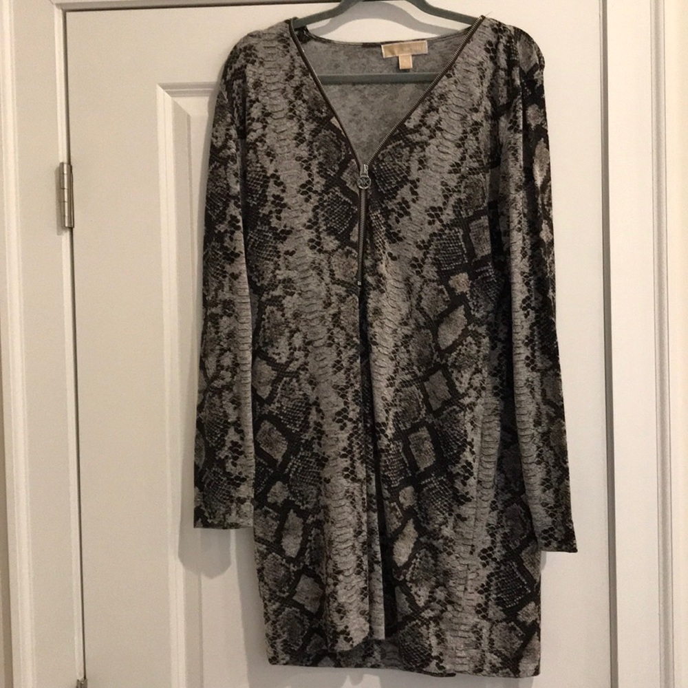Michael Kors snakeskin knit dress with zipper